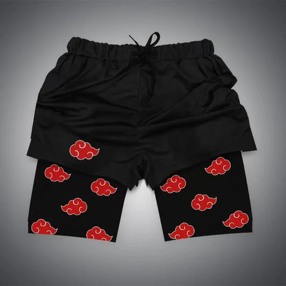 Dragon Ball & One Piece Anime Print Gym Shorts