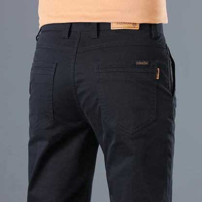 Men's Stretch Cotton Straight Cargo Formal Pants