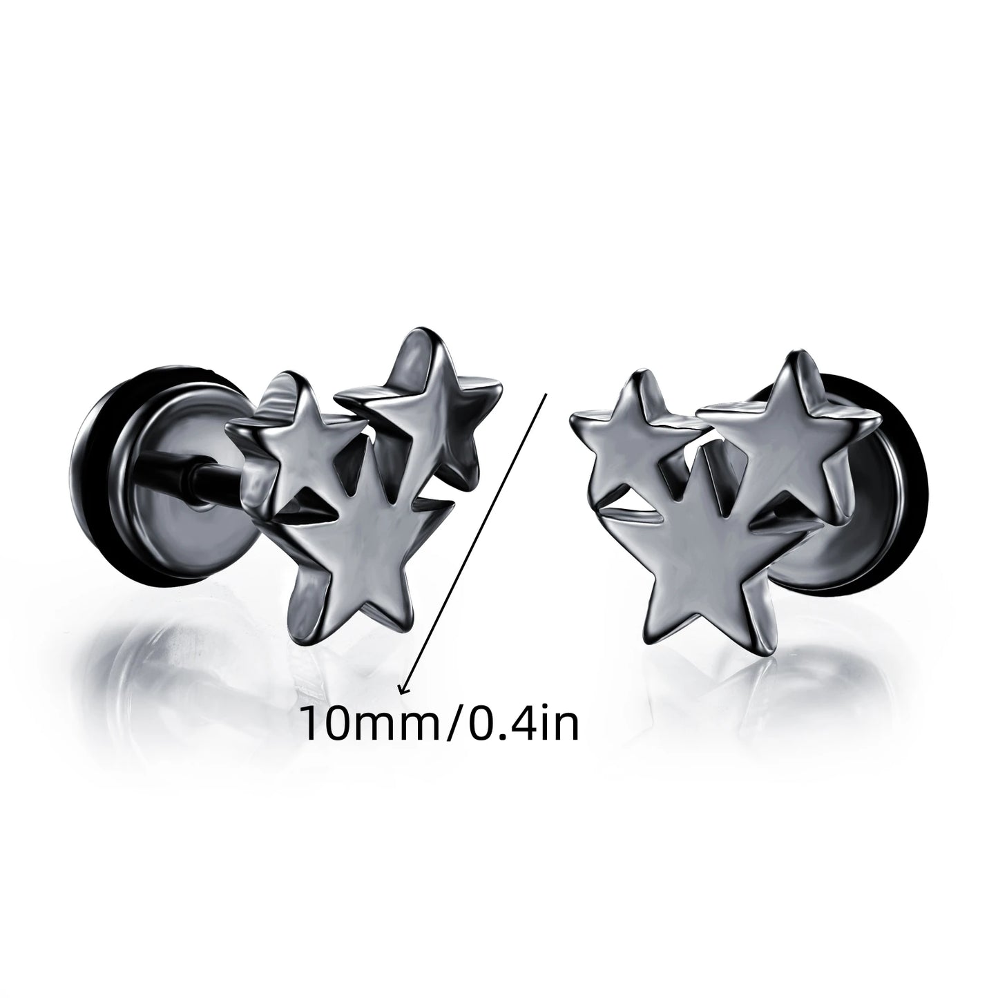 Boucles d'oreilles gothiques punk en acier inoxydable pour hommes et femmes – Petit squelette à géométrie rocheuse avec zircon