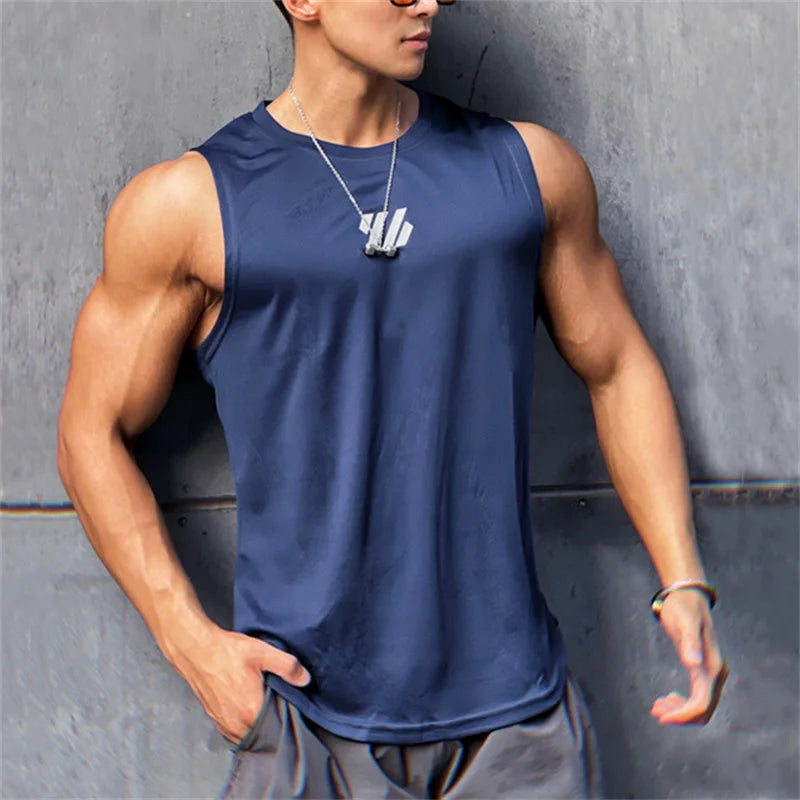 Men's Summer Running Sleeveless Mesh Gym Vest