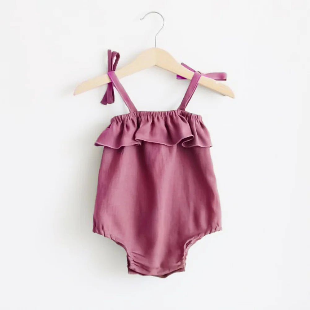 Cotton Ruffles Slip Strap Playsuit for Kids