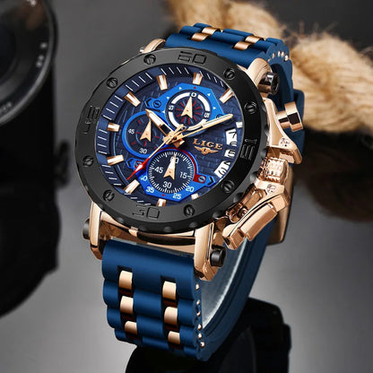 Men Quartz Wristwatch - Man Sport Waterproof Watch