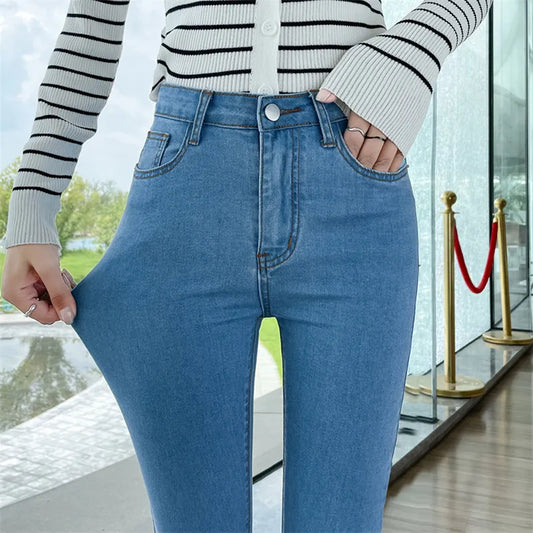 Korea High Waist Slim Fit Stretch-Jeans