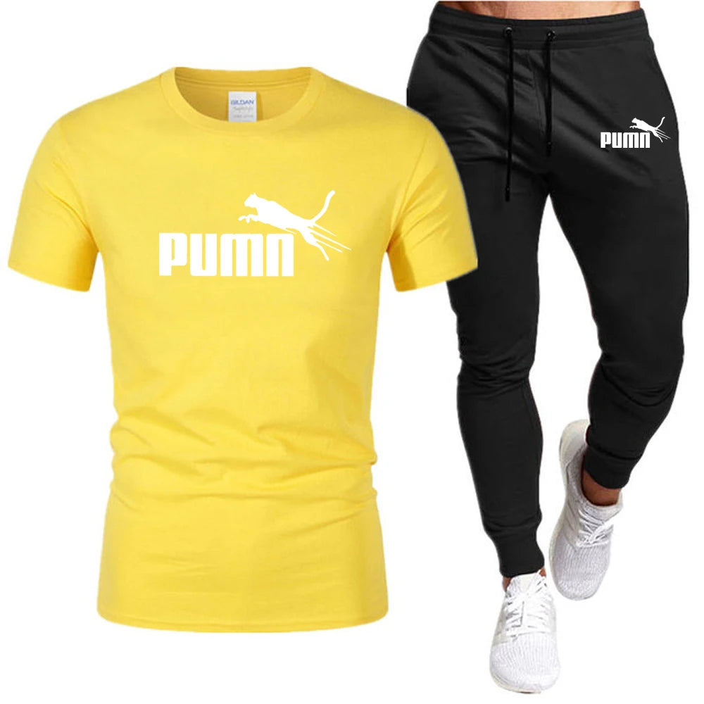 Sommerliches Set aus T-Shirt und Hose aus Baumwolle für Herren