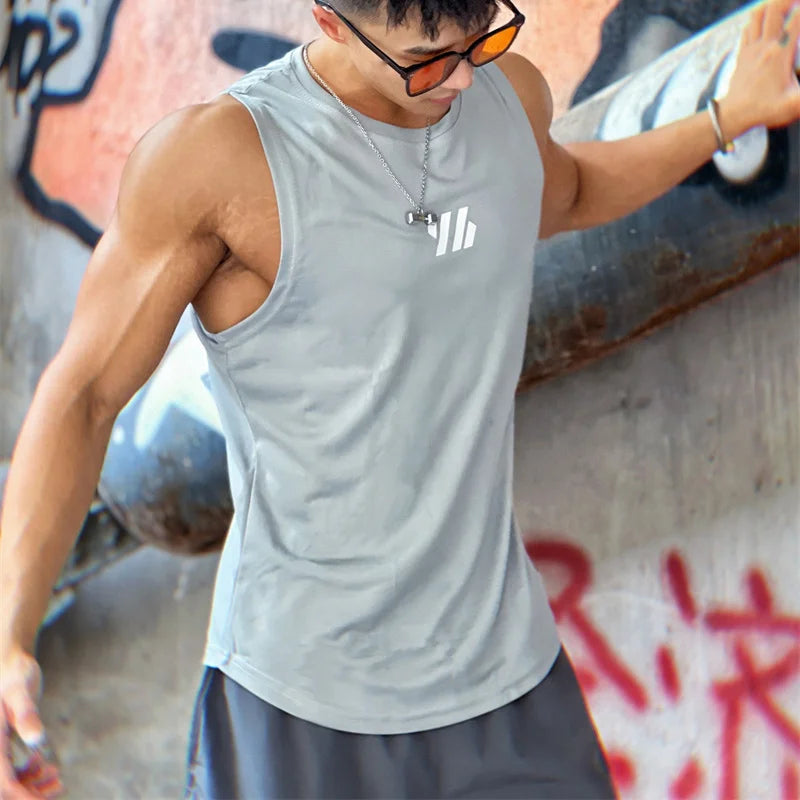 Men's Summer Running Sleeveless Mesh Gym Vest