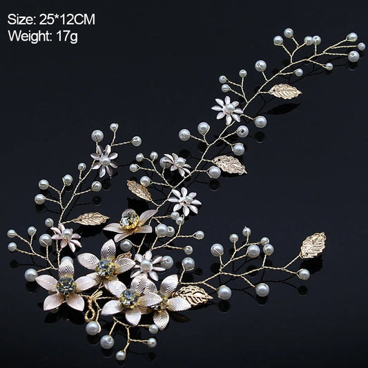 Bandeau de mariée en perles de cristal pour femmes