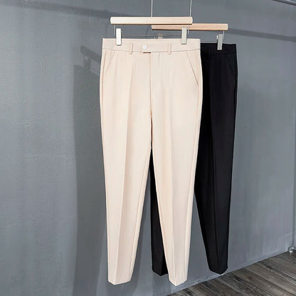 Pantalon de costume pour homme, coupe ajustée, décontracté, printemps-automne