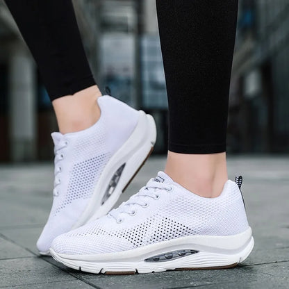 Women’s Walking Sneakers – Cushioned Breathable Gym & Jogging Shoes Lightweight Lace-Up Athletic Running Shoes