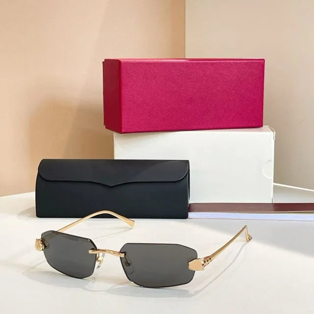 Randlose rechteckige Sonnenbrille für Damen