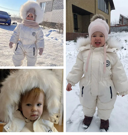 Cozy Winter Hooded Waterproof Jumpsuit for Babies