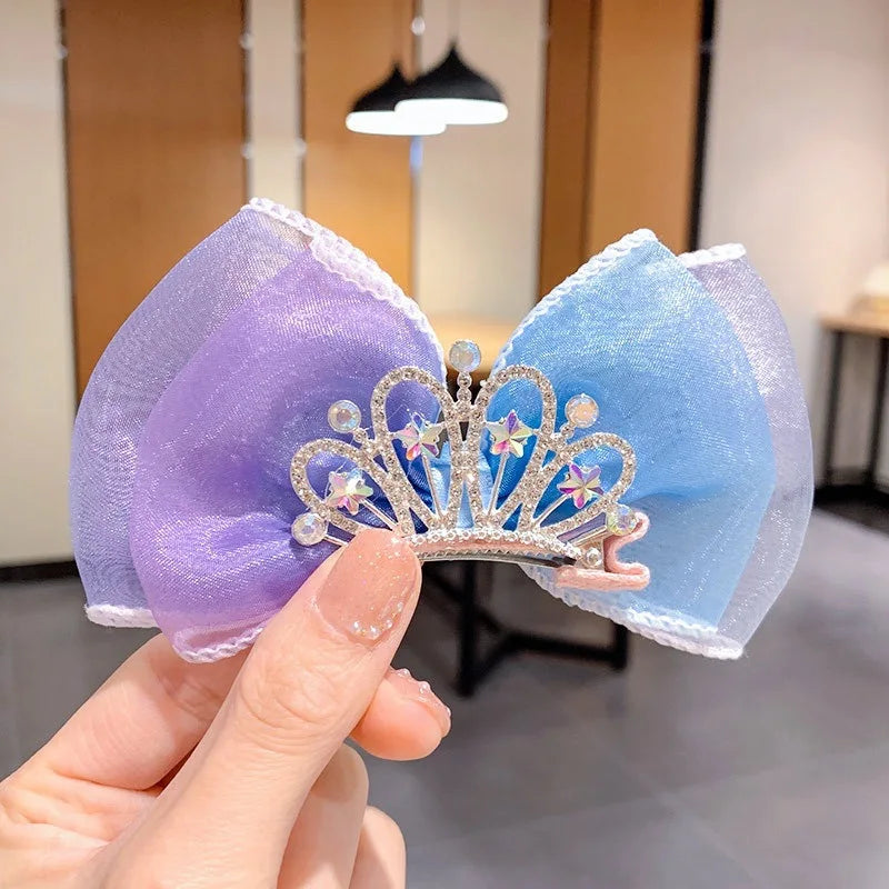 Kid's Pastel Barrette Rainbow Hair Bows