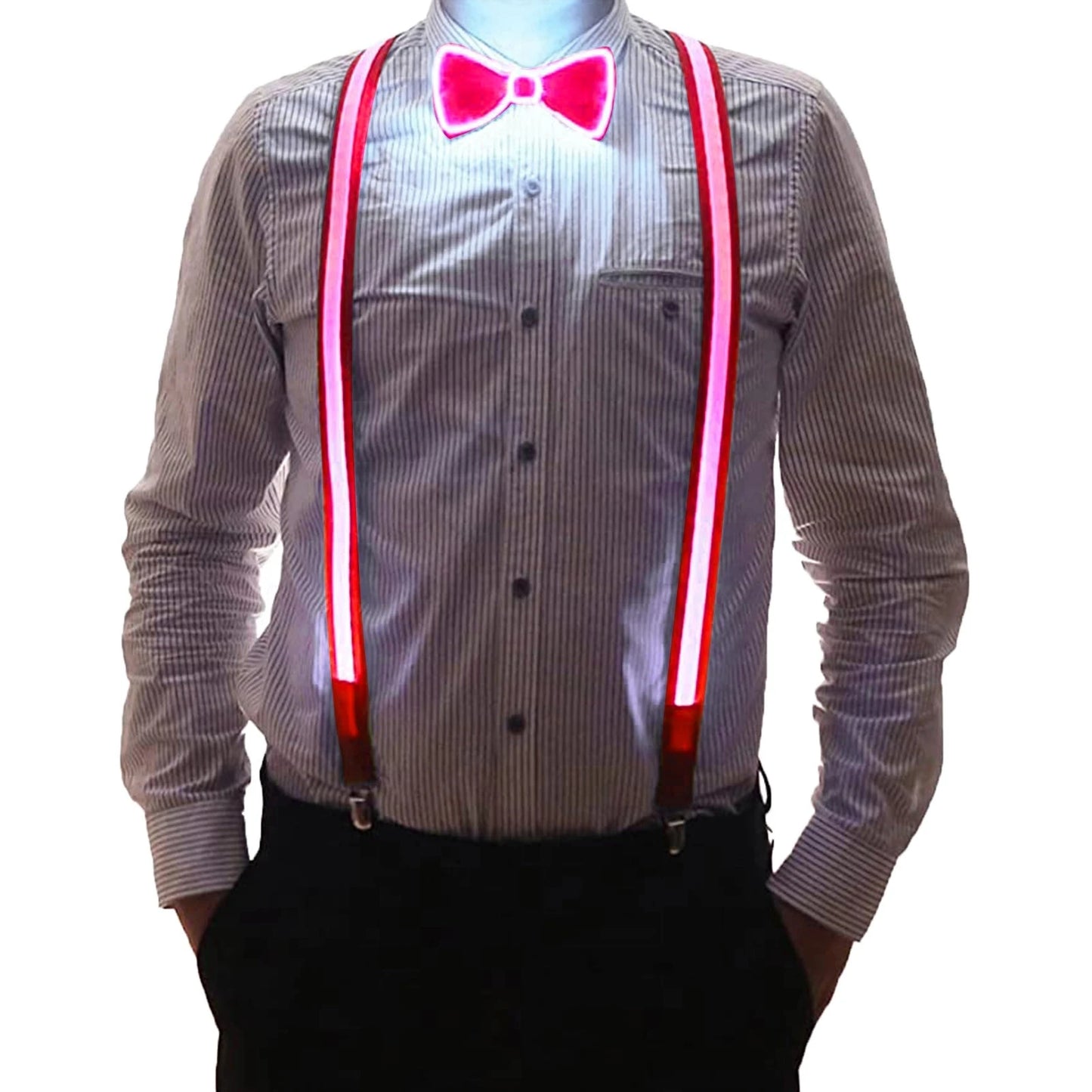 Men's LED Suspenders and Bow Tie Set