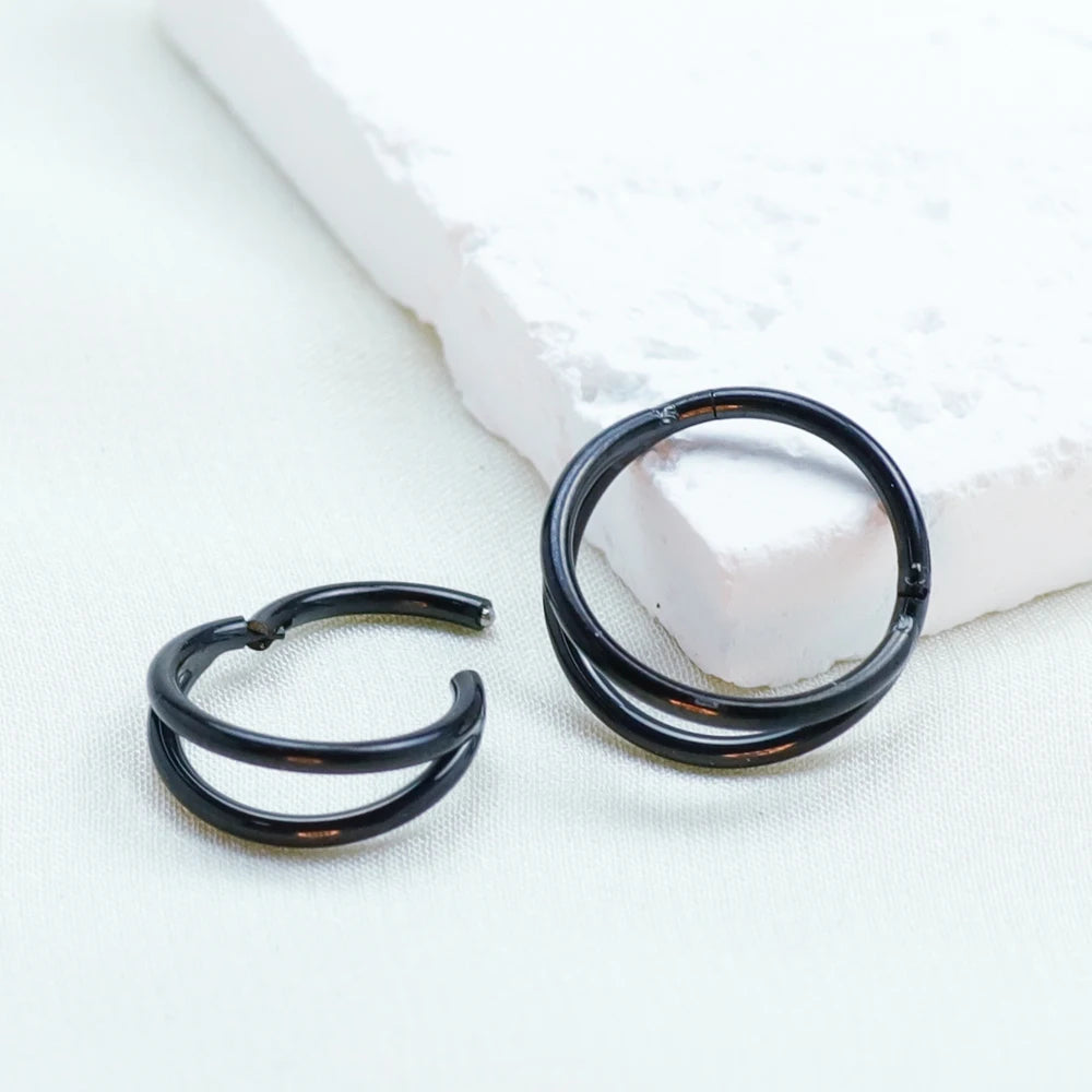 Nasenring aus implantatgeeignetem Titan – Nahtloser Klickverschluss mit Scharnier