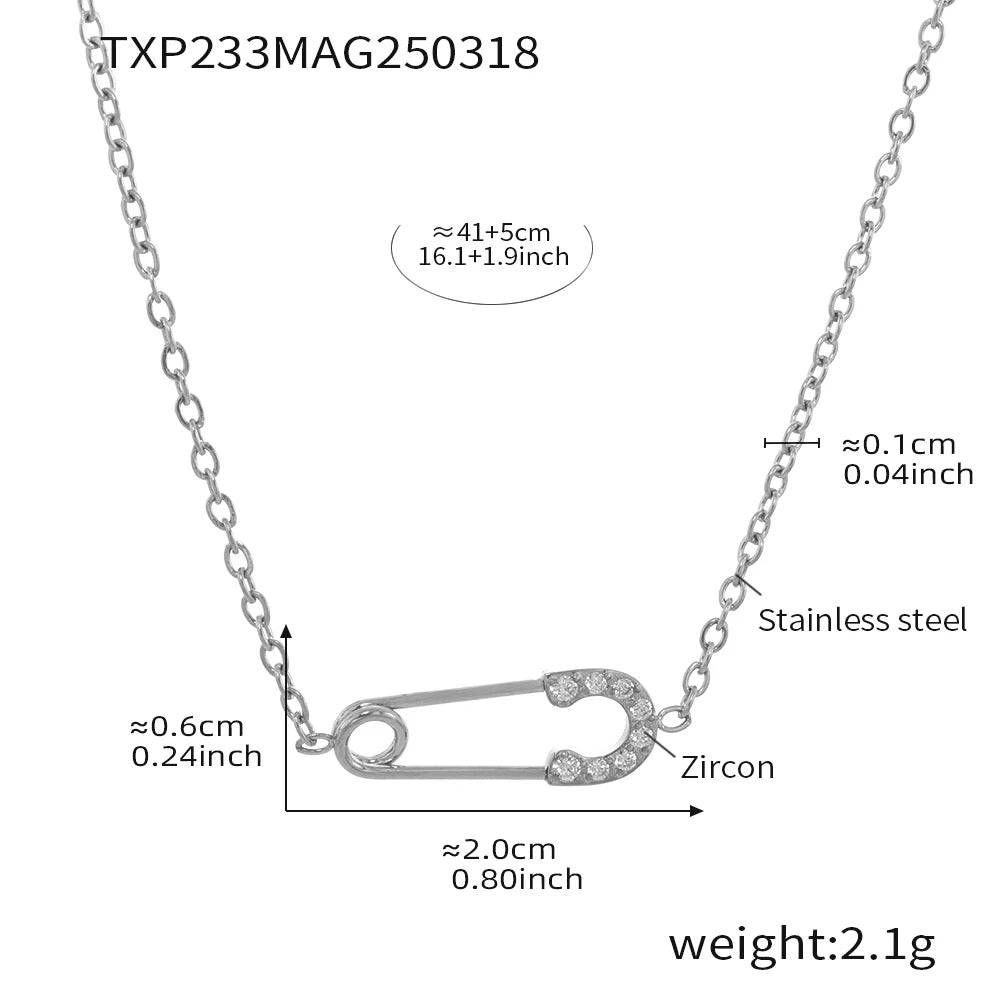 Collier à épingles en argent sterling, bijoux fins en or