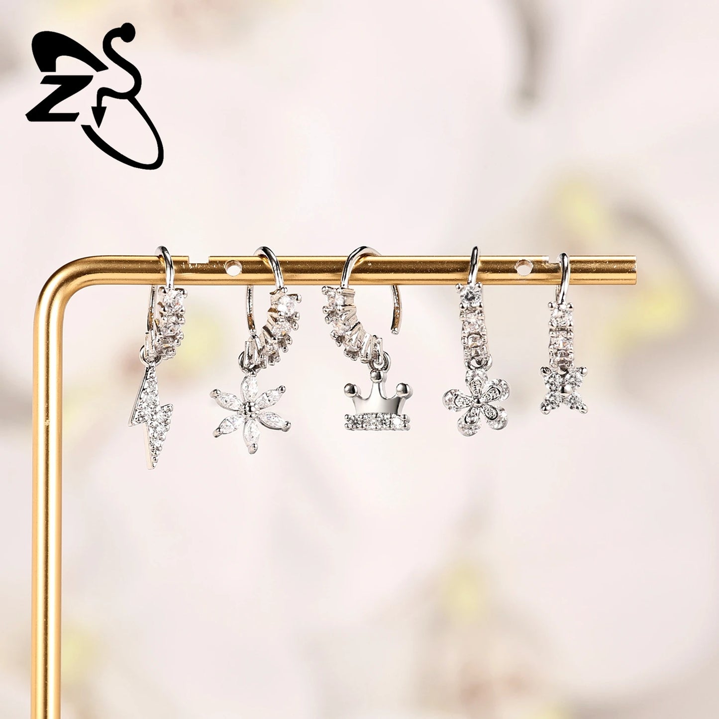 Hochwertige baumelnde Nasenringe mit CZ-Herzen für Frauen