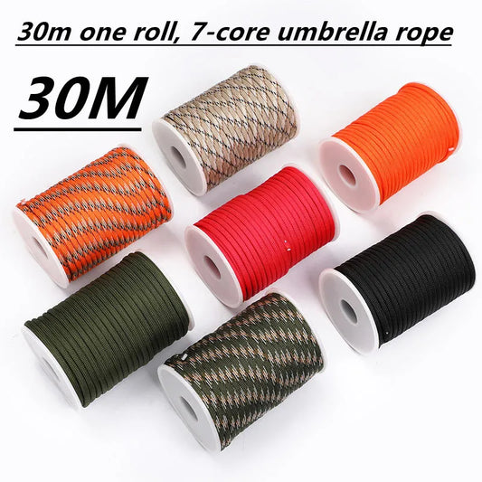 7-Core 550 Paracord - 5M/15M/30M Outdoor Survival Rope/Tent/Lanyard