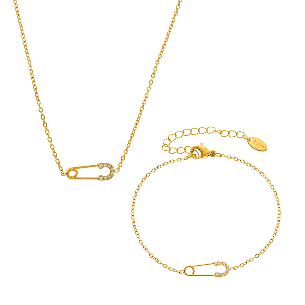 Collier à épingles en argent sterling, bijoux fins en or
