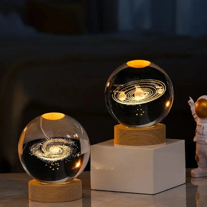 USB LED Galaxy Crystal Ball 3D Nightlight