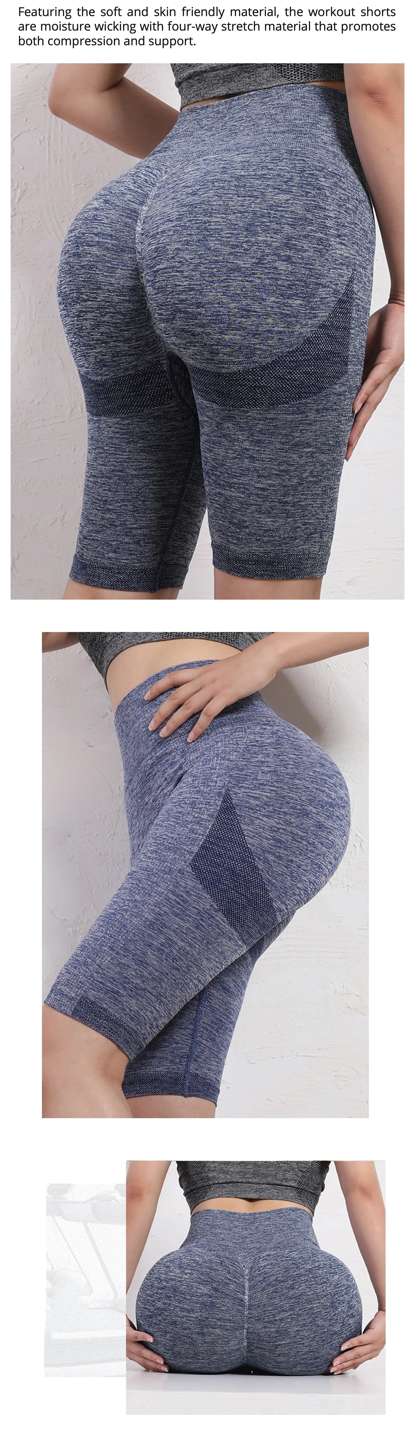 Women's High Waist Tummy Control Workout Elastic Yoga Shorts