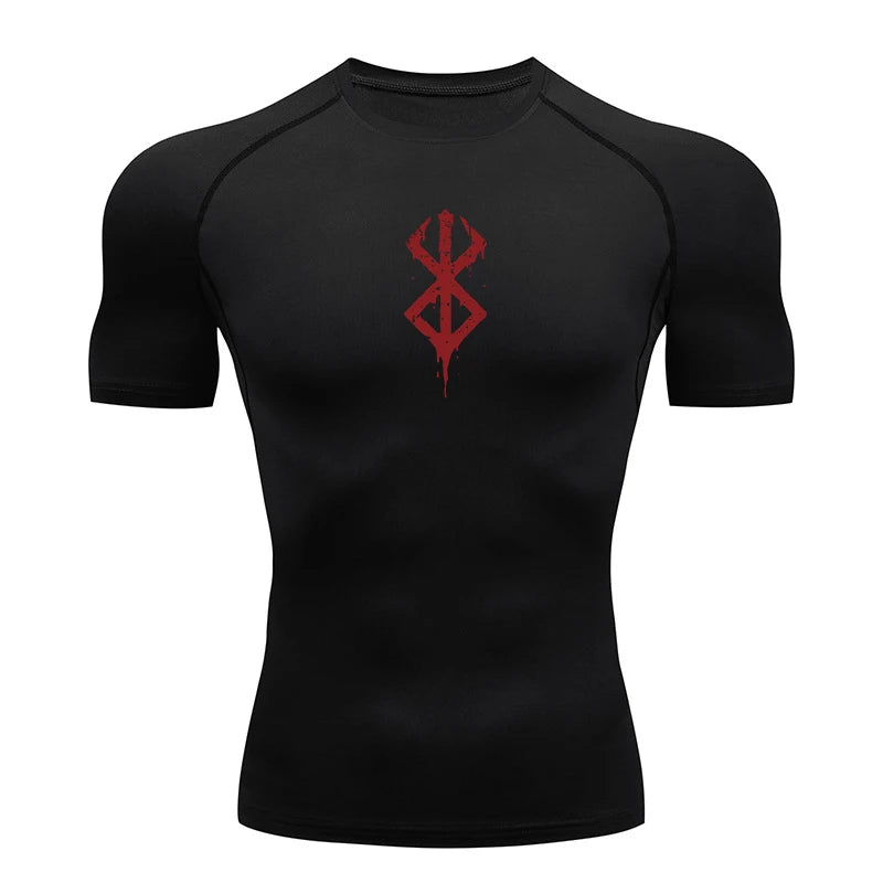 Kurzarm-Kompressionsshirt für Herren – Sportliches Rashguard-T-Shirt für Fitnessstudio und Training