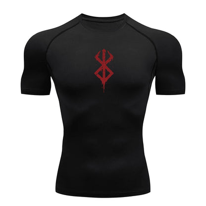 Kurzarm-Kompressionsshirt für Herren – Sportliches Rashguard-T-Shirt für Fitnessstudio und Training