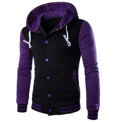 Men's Slim Fit Baseball Hoodie Jacket