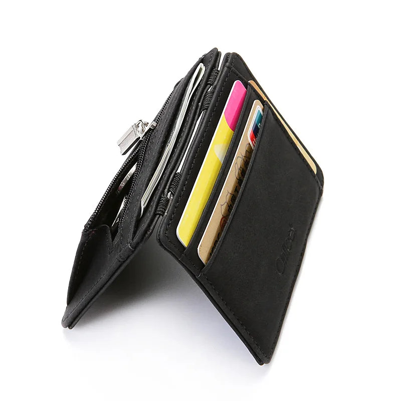 Mini portefeuille pour hommes avec poche à monnaie zippée