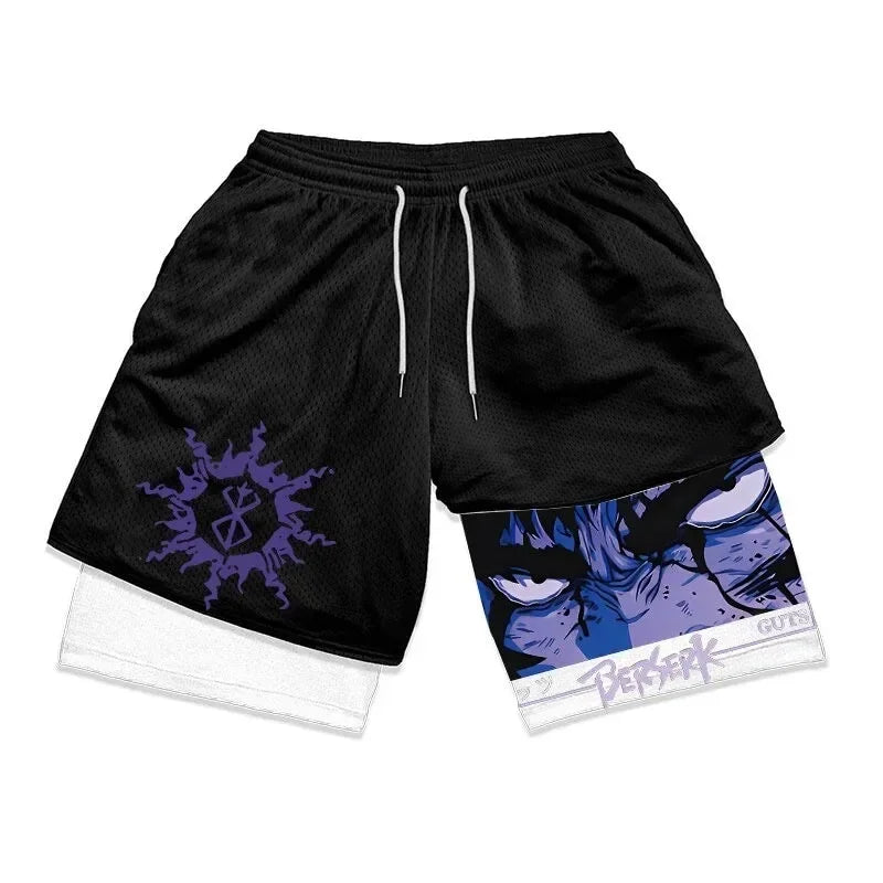 2-in-1-Turnshorts mit Berserker-Print für Herren