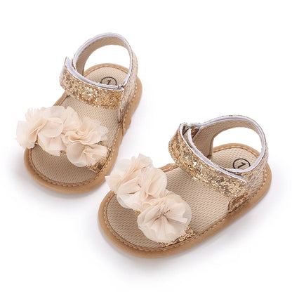 Baby-Mädchen-Sandalen mit weicher Sohle und Blumenmuster
