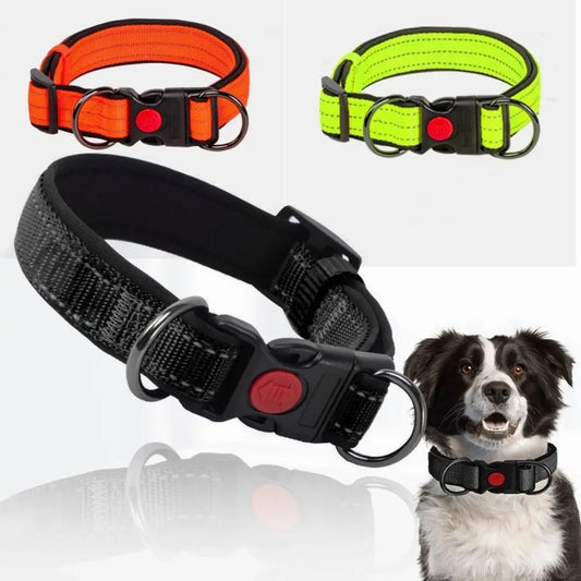 Reflective Padded Dog Collar - Pet Collars