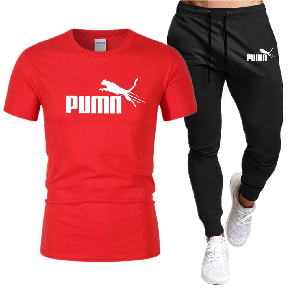 Sommerliches Set aus T-Shirt und Hose aus Baumwolle für Herren