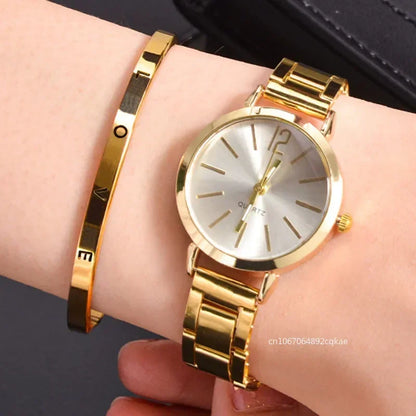 Ladies Fashion Digital Alloy Quartz Watch Set