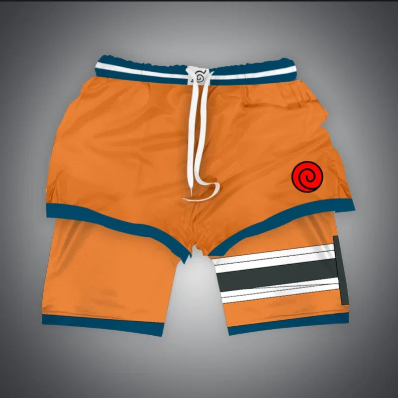 Dragon Ball & One Piece Anime Print Gym Shorts