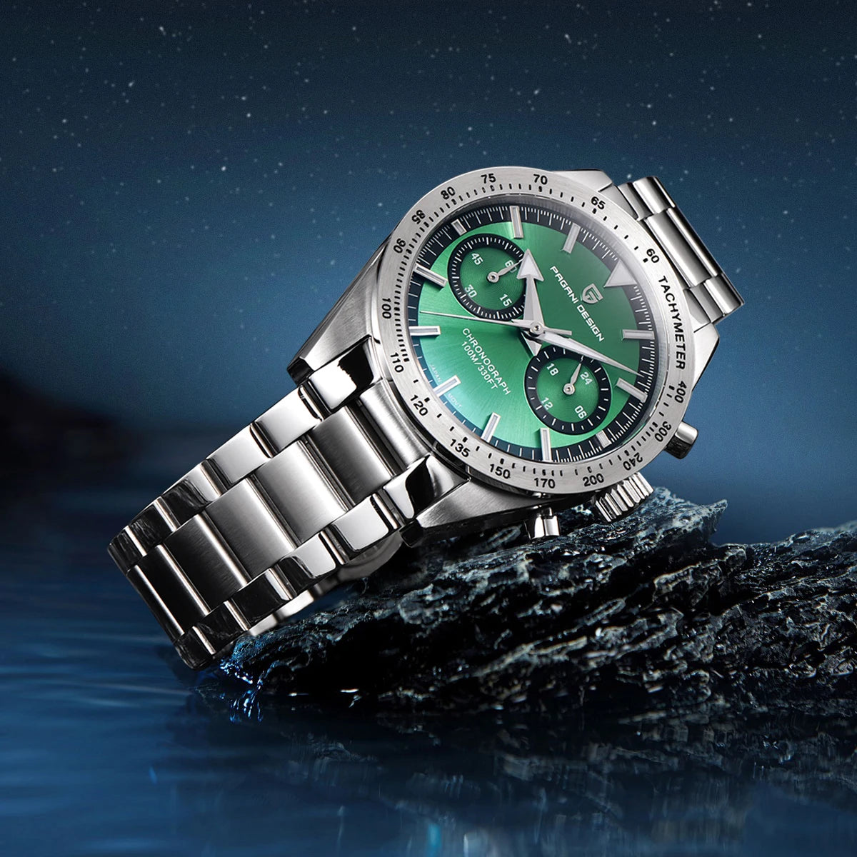 Pilot Sports Chronograph Watch for Men – Stainless Steel Quartz Waterproof Wristwatch