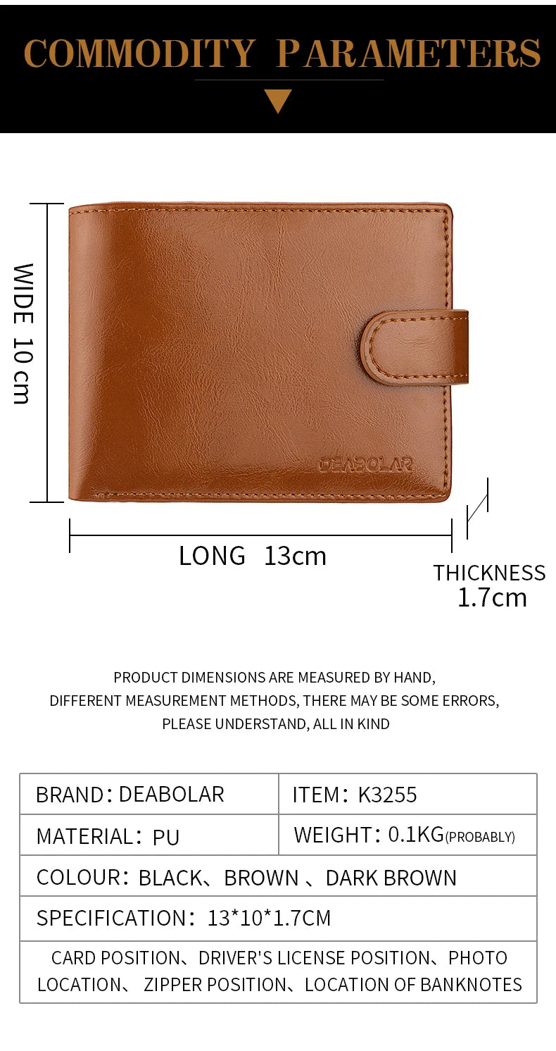 Men's Leather Wallet with Multiple Card Slots