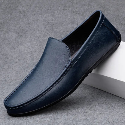 Mocassins en cuir véritable souple pour hommes