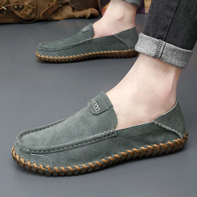 Weiche, lässige Slip-On-Mokassins aus Wildleder für Herren