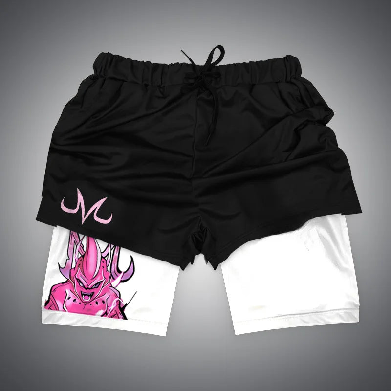 Gym-Shorts mit Dragon Ball &amp; One Piece-Anime-Print