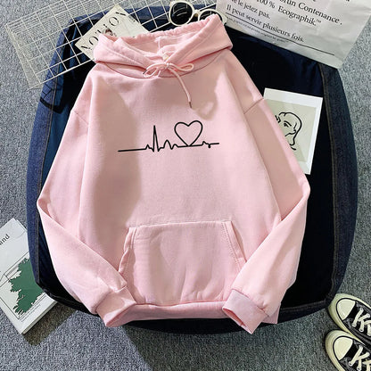 Lässiger bedruckter lockerer Hoodie - Frühlings-Streetwear-Pullover