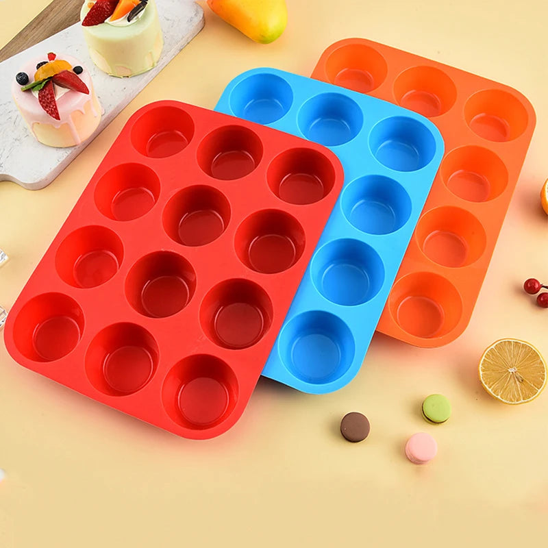 12 hole Non-Stick Silicone Muffin Baking Pan