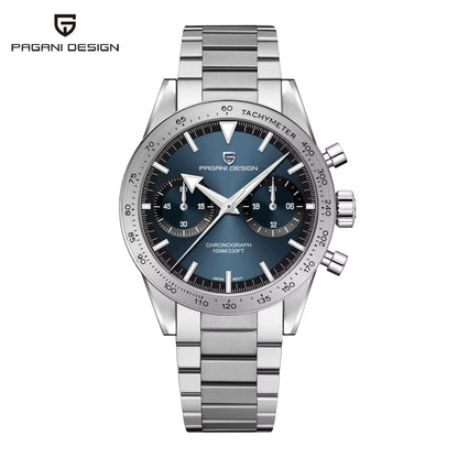 Pilot Sports Chronograph Watch for Men – Stainless Steel Quartz Waterproof Wristwatch