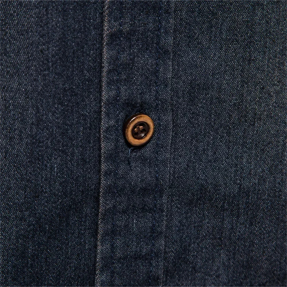 Double Pockets Slim Jeans Shirts For Men