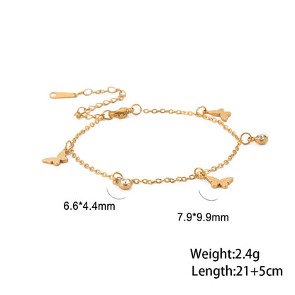 Stainless Steel Star Moon Heart Butterfly Anklet – Women’s Foot Bracelet Chain