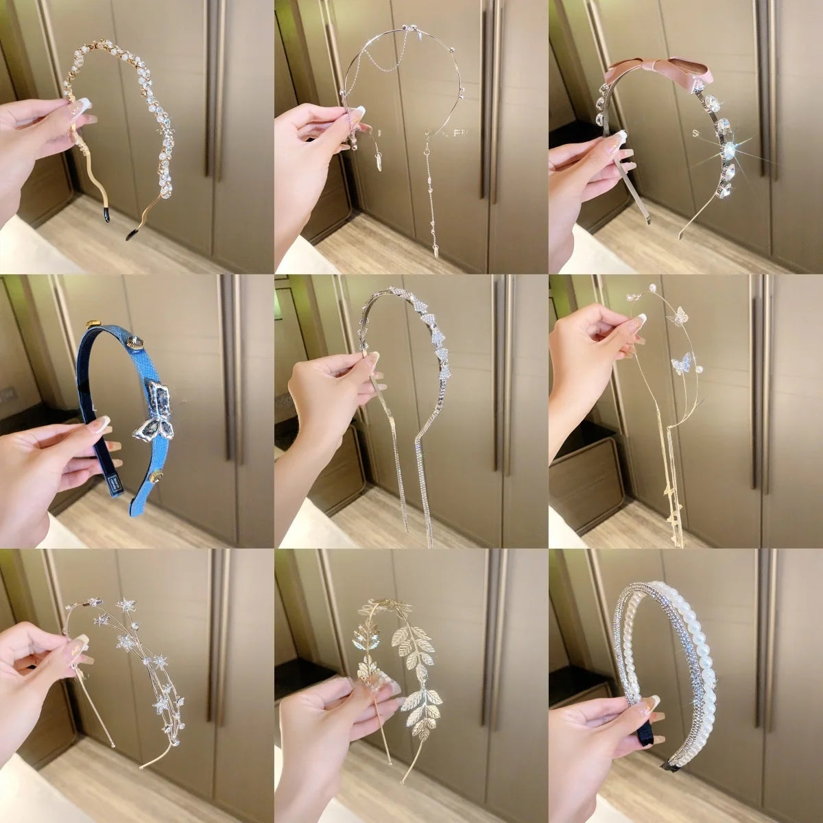 Bandes de cheveux en strass brillant pour femmes