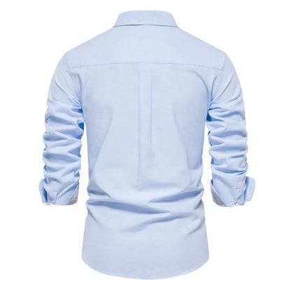 Chemises décontractées boutonnées à manches longues pour hommes