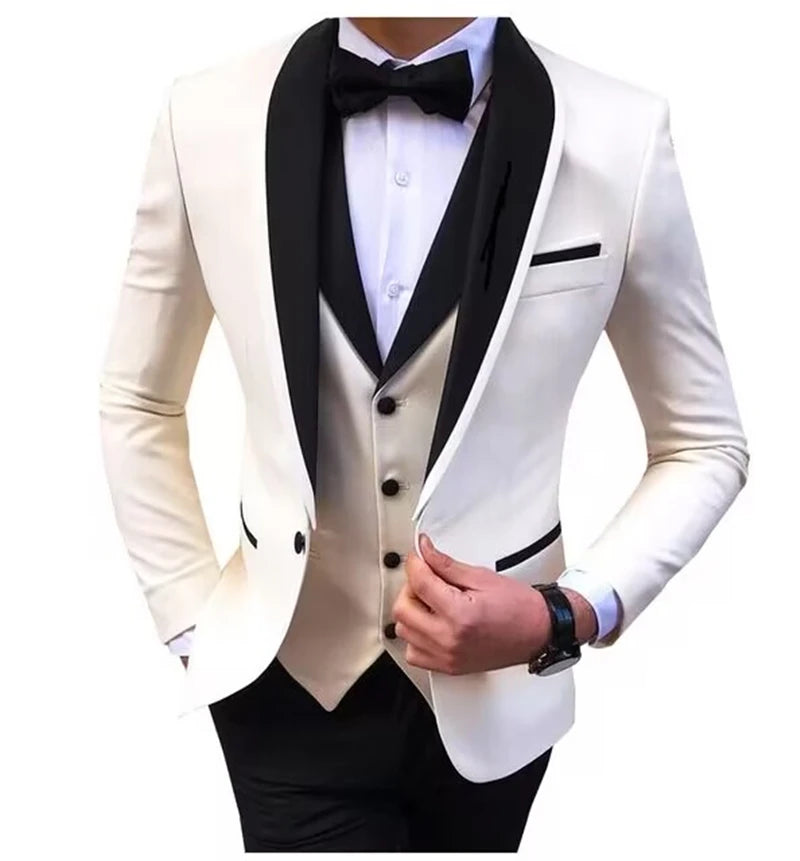 Costume de mariage slim 3 pièces pour hommes