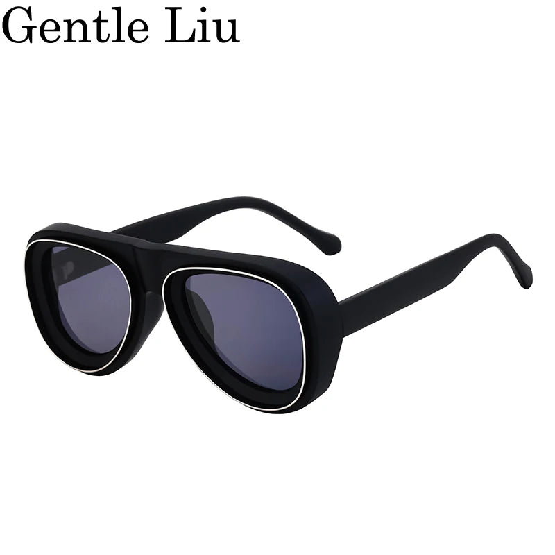 Men's Steampunk UV400 Oval Frame Sunglasses