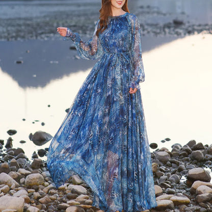 Chiffon-Boho-Sommerkleid für Damen