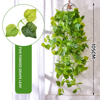 Artificial Hanging Plant Fake Ivy Leaves Vine Porch Garden Pot Indoor Outdoor Decor