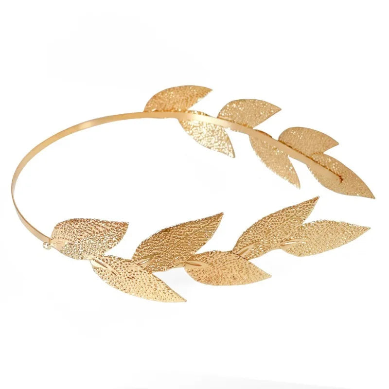 Boho-Brauthaarband mit Blätterzweigen für Damen